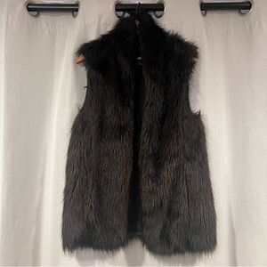 Club Monaco Black Faux Fur Vest